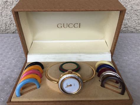 vintage gucci watch bangle|vintage Gucci bangle bezel watch.